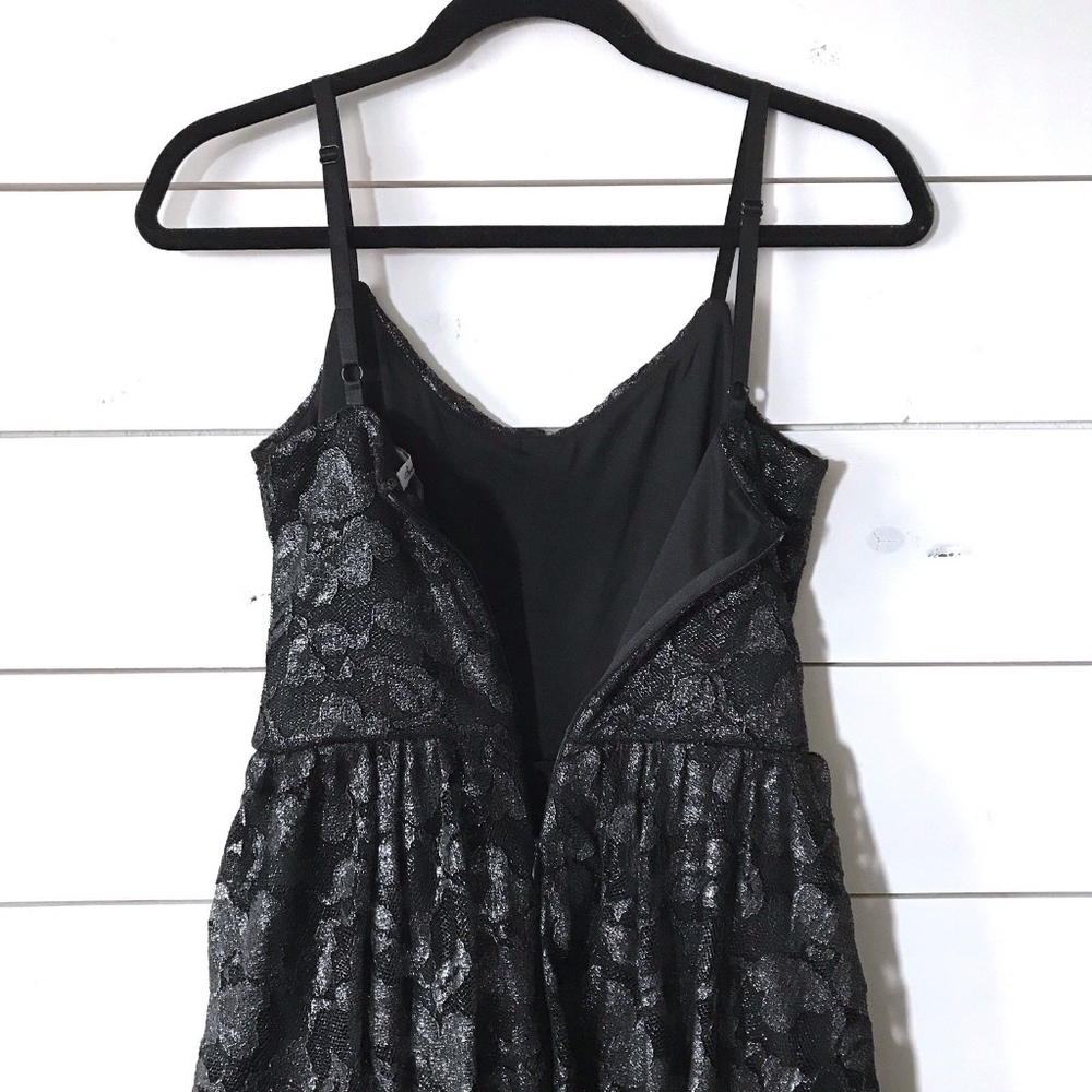 American Rag Black Silver Bow Metallic Lace Dress - Picture 8 of 8
